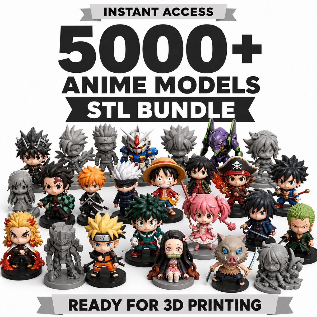 3D STL Bundle – 300TB+ Collection | 300,000+ Premium 3D Printable Models for 3D Printing